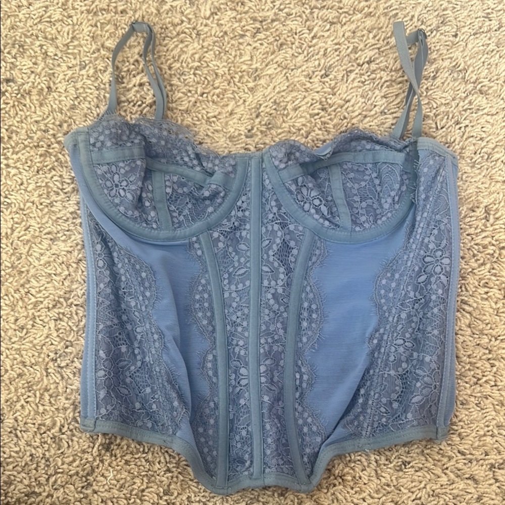 Out From Under Blue Lace Corset